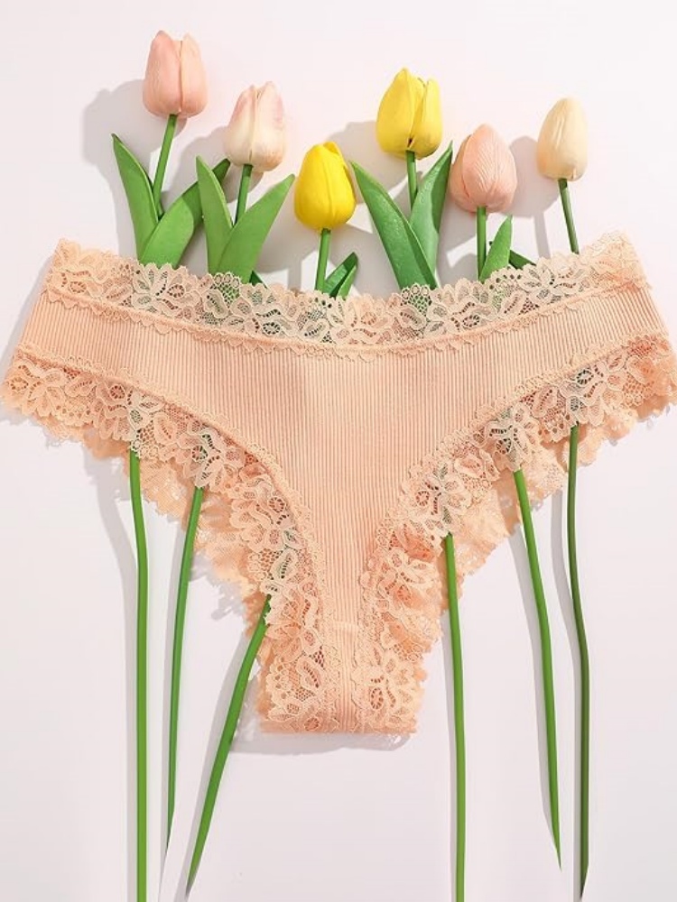 VALENTINIANA Womens Cotton Underwear Sexy Lace