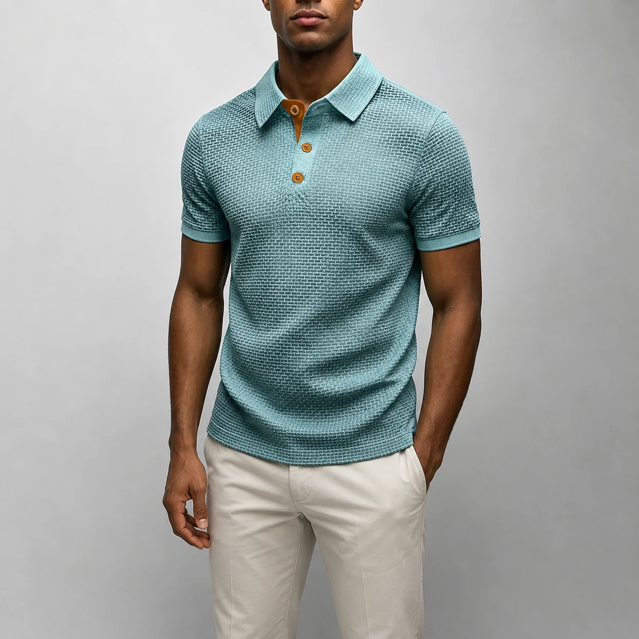 Mivanity Men's Summer Waffle Polo