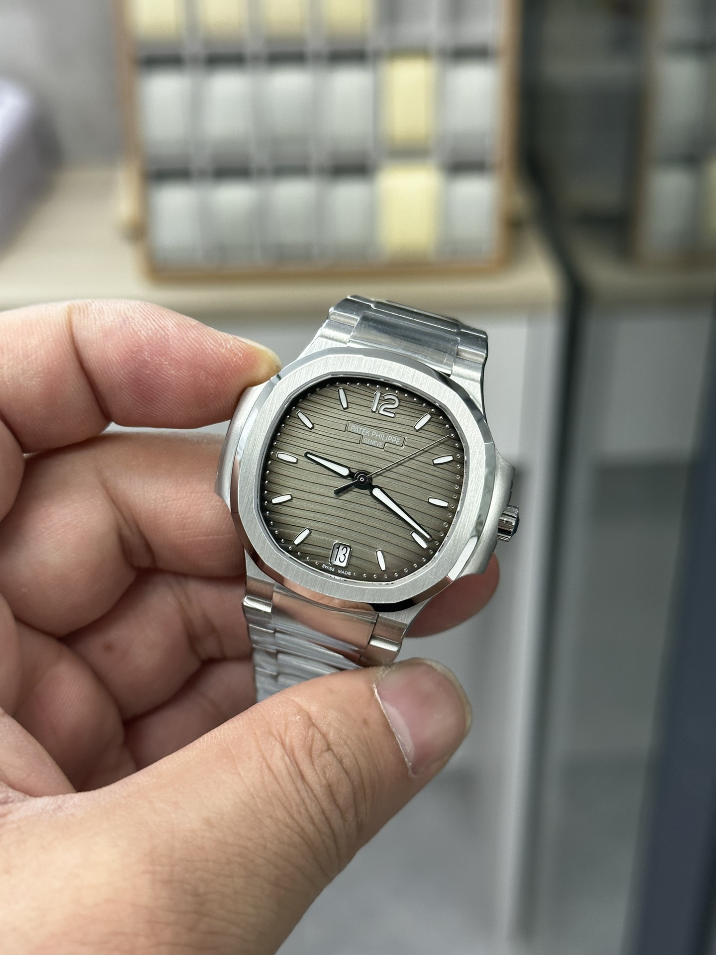Patek Philippe Ladies Nautilus Blue Dial and Grey Dial 7118 1A 001 35.2mm