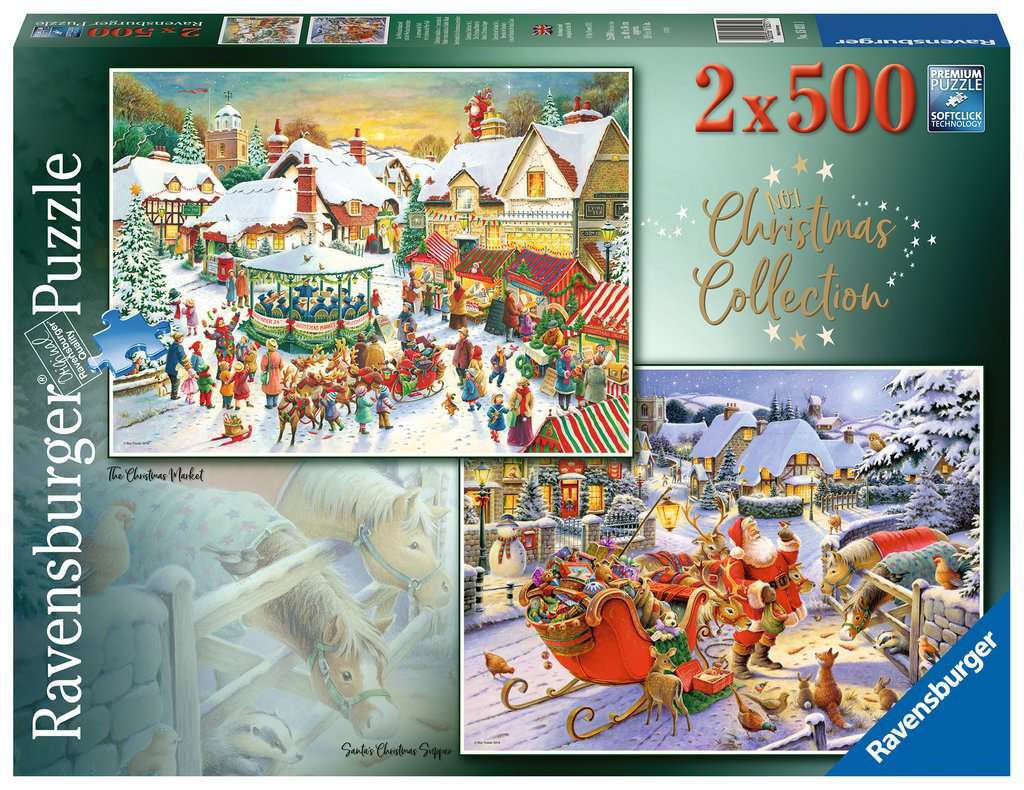 Christmas Collection No.1, Christmas Market & Santa’s Christmas Supper 2x500Pc Puzzle