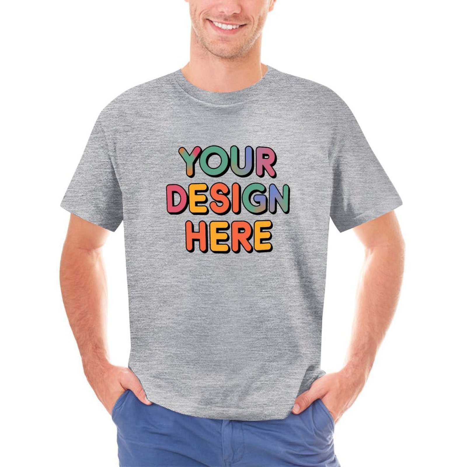 Personalized Custom Men’s Direct Printing Front Print T-Shirt Pure Cotton