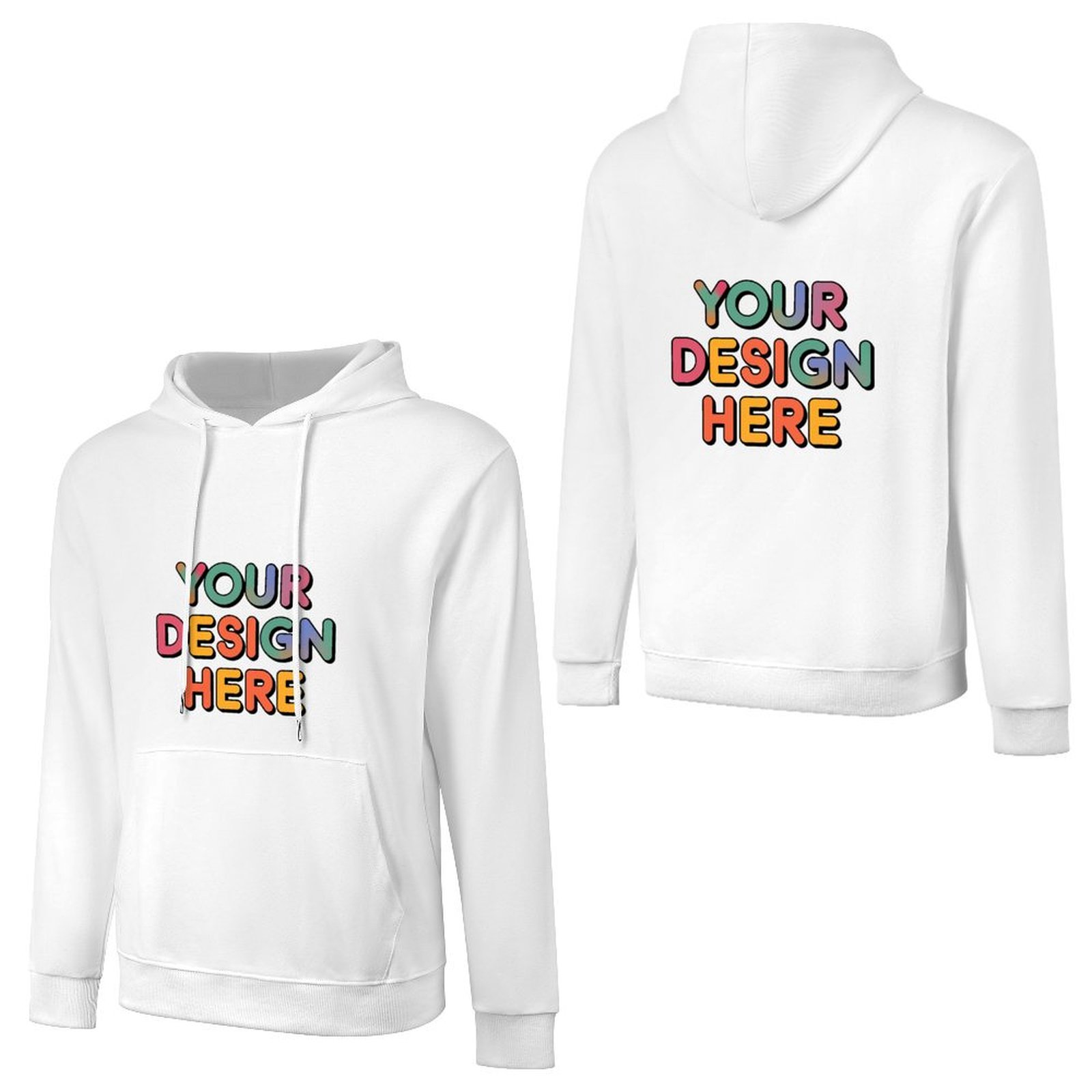 Personalized Custom Men’s 100% Cotton Hooded Sweater with Graphic Patterns