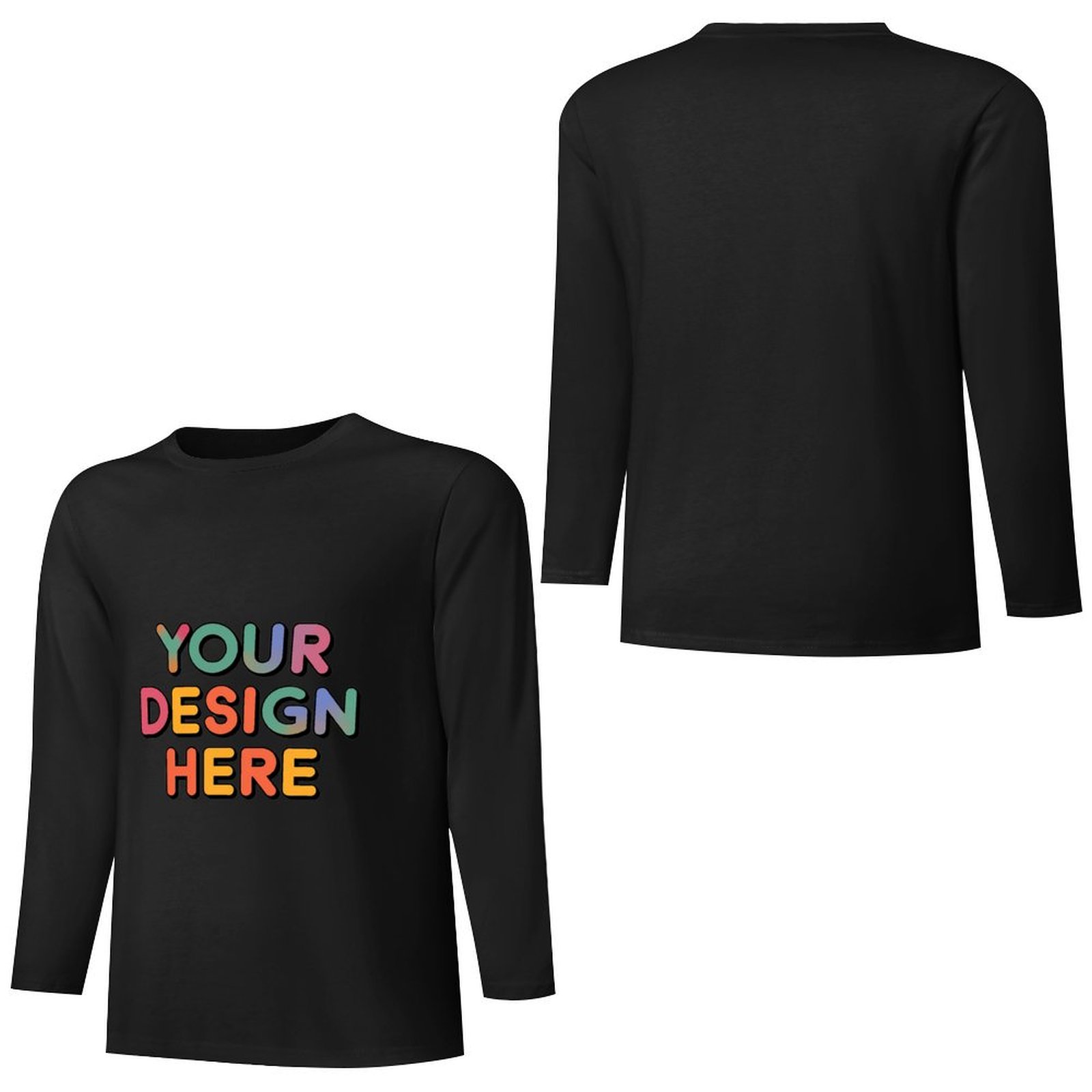 Customized Men’s Pure Cotton Long Sleeved T-Shirt Printed on Front