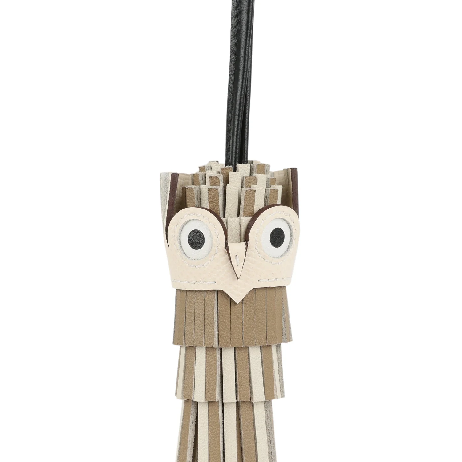 Hermes Chouette Owl Charm Beige Marfa, Craie, Noir, Nata & Blanc Milo, Swift and Epsom
