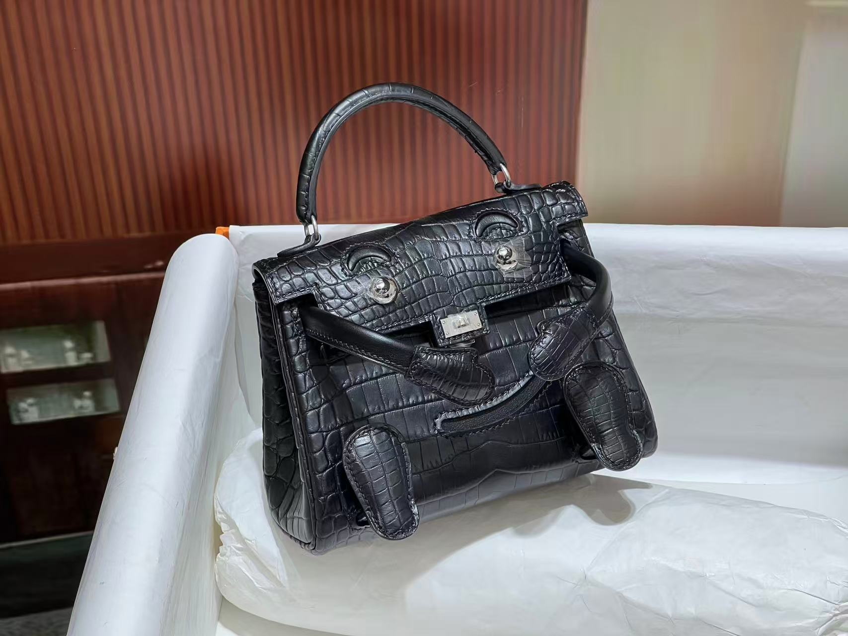 Hermès Kellly doll bag  crocodile leather custom