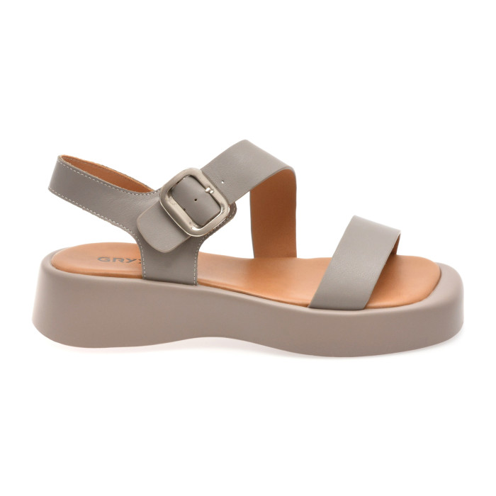 Sandale GRYXX gri, 18308X4, din piele naturala