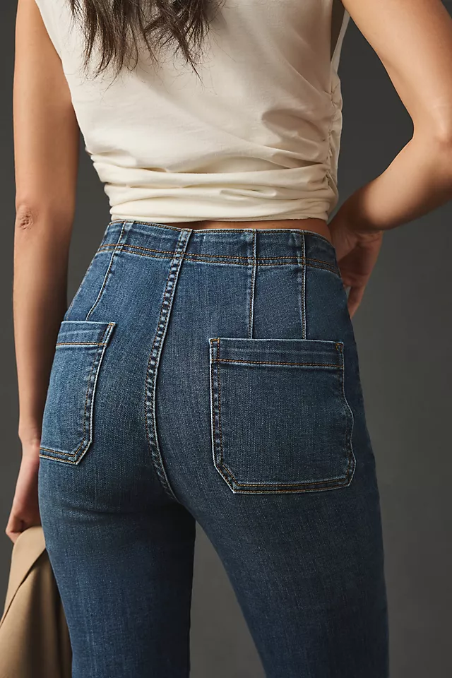 Pull-On Crop Flare Jeans BLUEBELL WASH