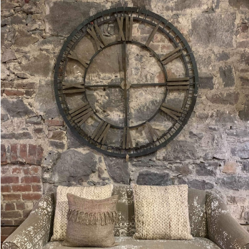 Iron Roman Numerals Wall Clock 159cm