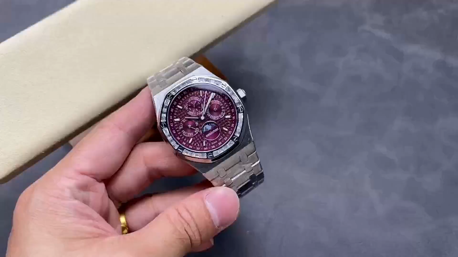 AP Royal Oak Perpetual Calendar 1:1 Clone 26598BC.ZZ.1220BC.01 Diamond Bezel