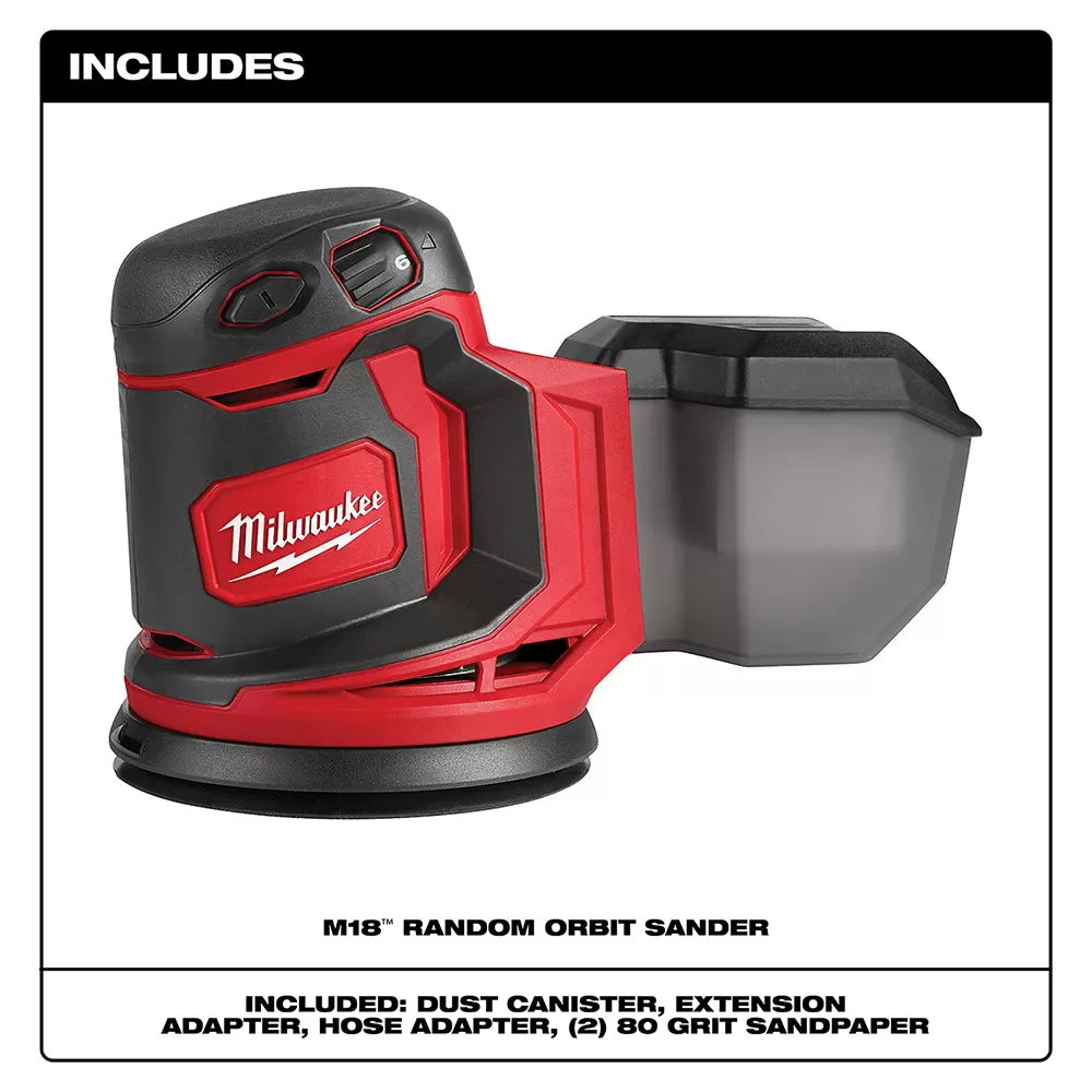 Milwaukee 2648-20 M18 18V Cordless Random Orbit Sander - Bare Tool