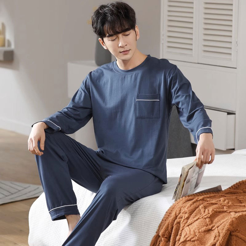 Long sleeve round neck autumn pajamas 2pcs set