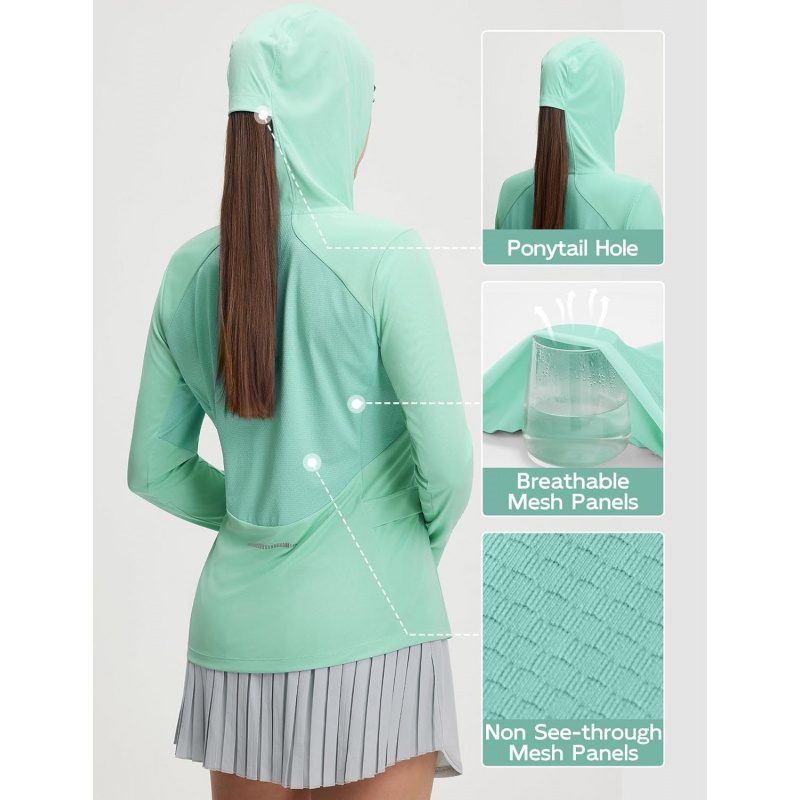 AURETOP Women's Sun Shirts UPF 50+ Mesh Back Lightweight Long