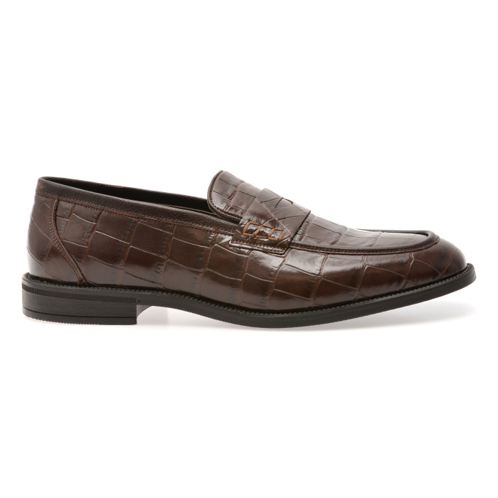 Mocasini BITE THE BULLET maro, 2822, din piele croco