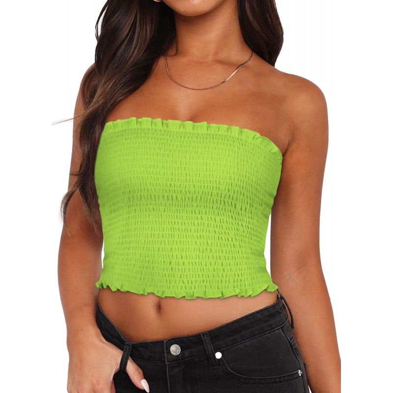 AURETOP Women's Tube Top Summer Strapless Crop Tops
