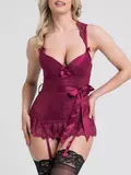 Lovehoney Moonlight Wine Plunge Basque Set