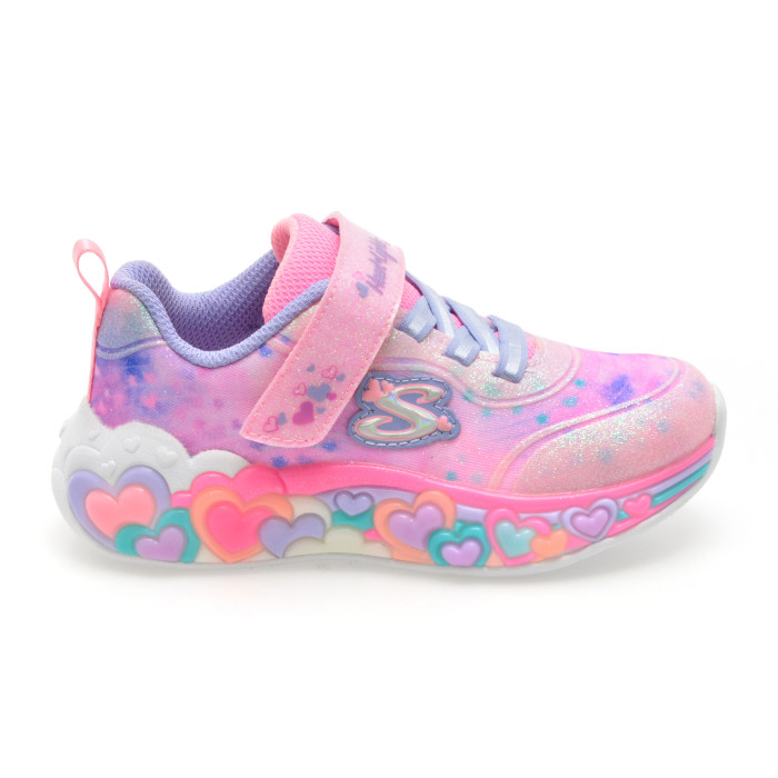 Pantofi sport SKECHERS roz, ETERNAL HEART LIGHTS, din material textil