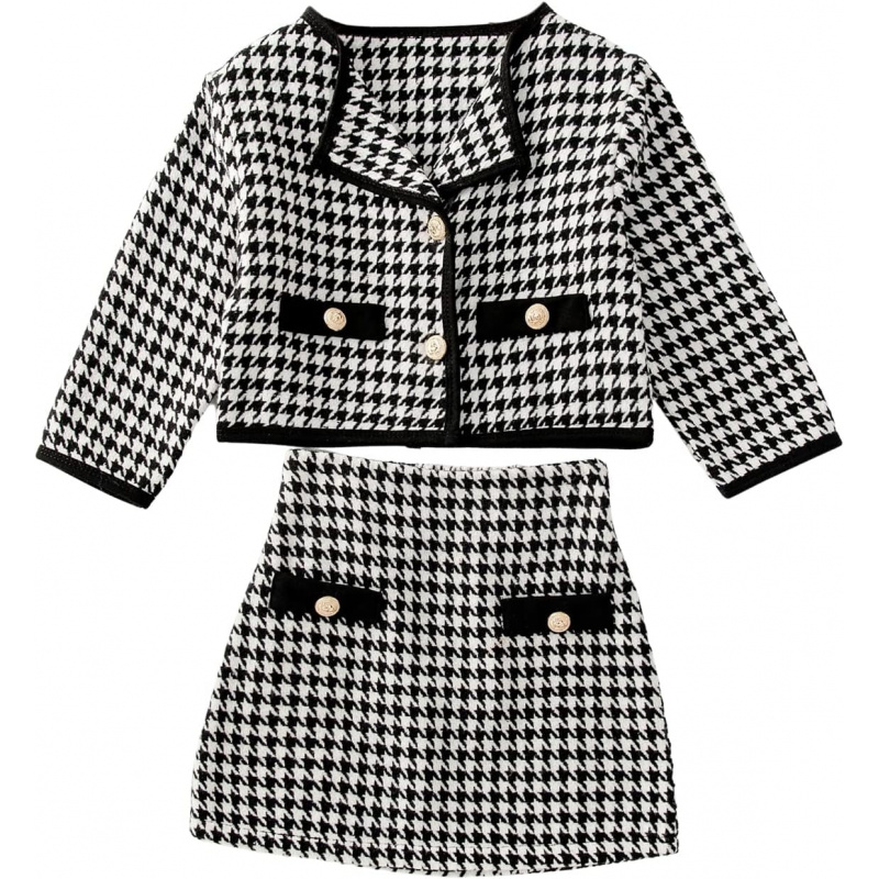 Girl's 2 Piece Houndstooth Outfits