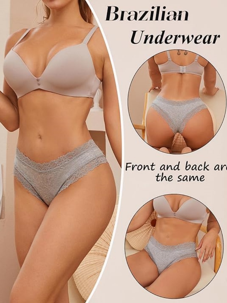 VALENTINIANA Womens Cotton Underwear Sexy Lace