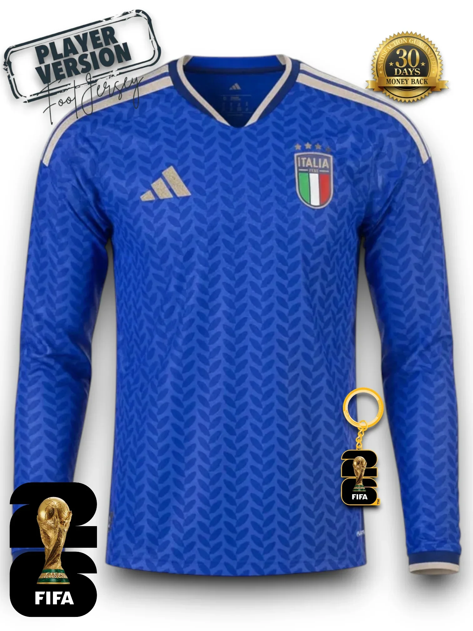 Italy World Cup 2026 Jersey Player Version - Long Sleeve