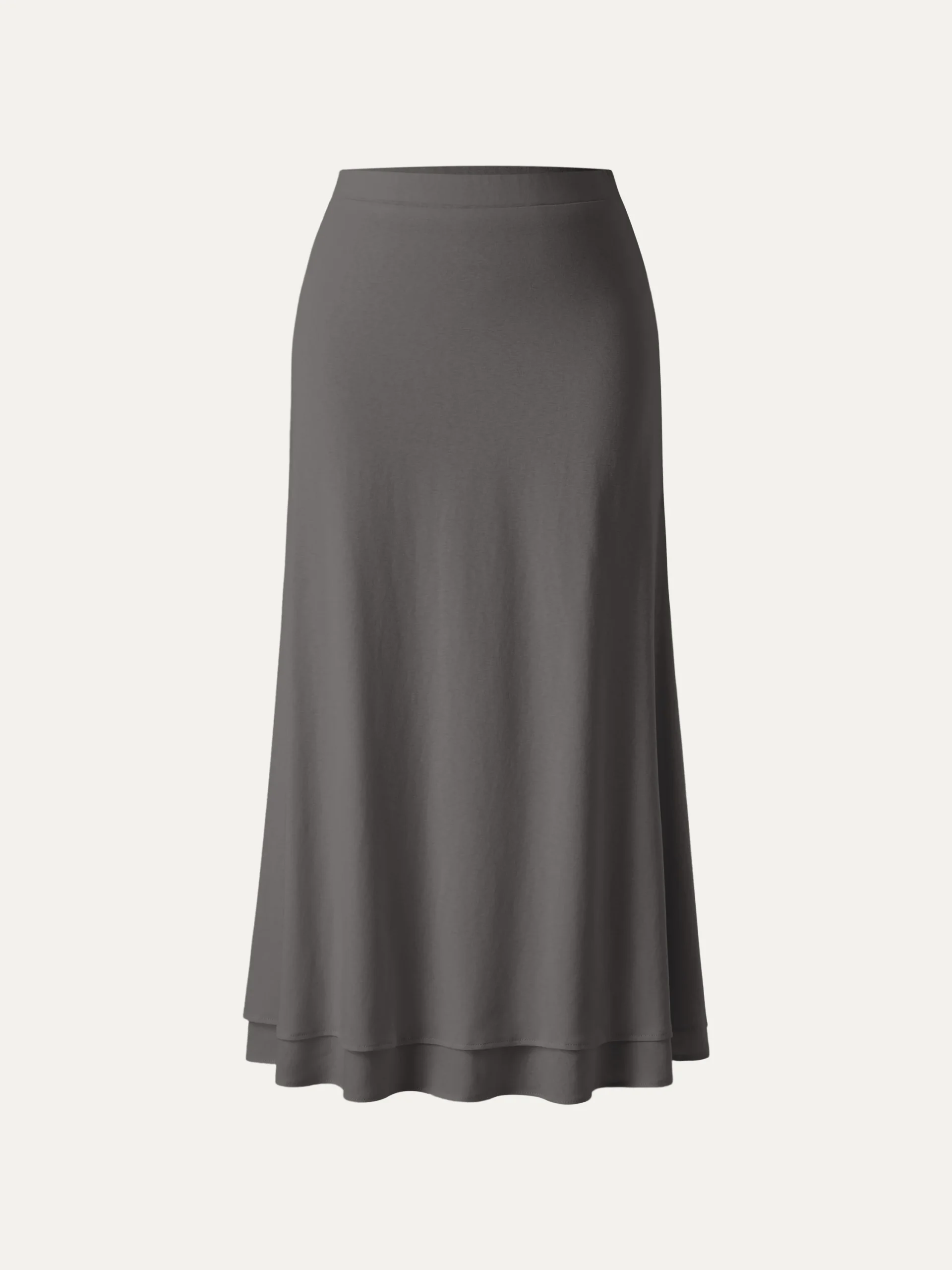 Flowy Cotton-linen Midi Flared Skirt