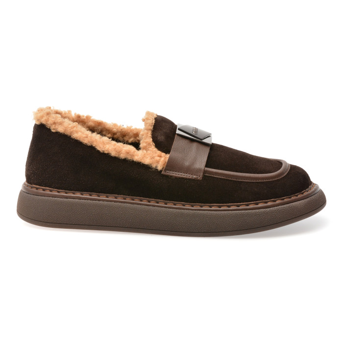Mocasini IMAGE maro, 146A262, din piele intoarsa
