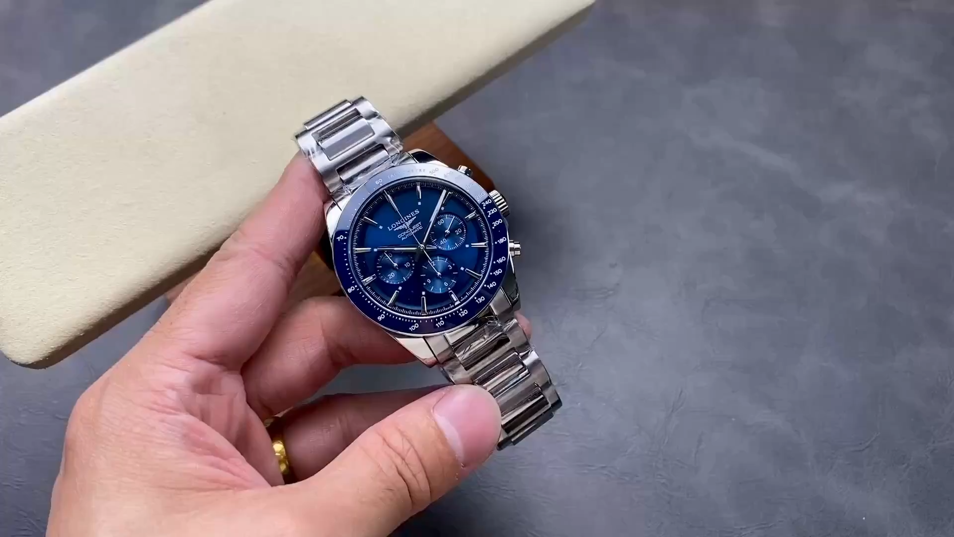 Replica Longines Conquest 42mm Chronograph L3.835.4.92.6 Blue Dial