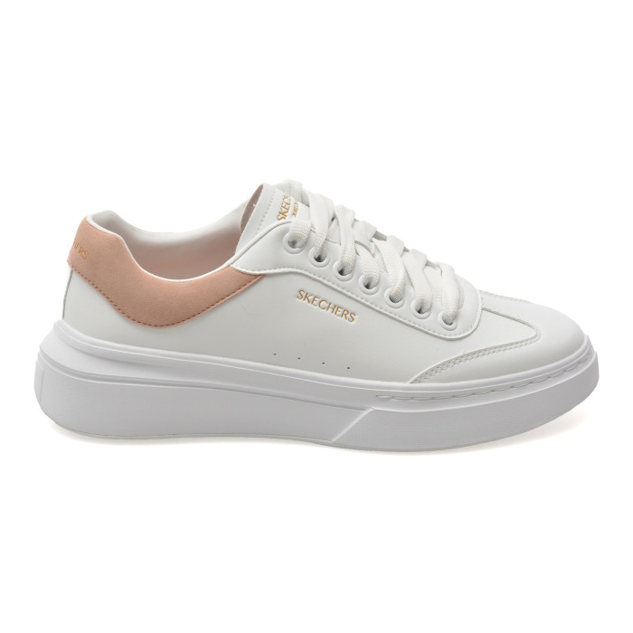 Pantofi sport SKECHERS albi, CORDOVA CLASSIC, din piele ecologica