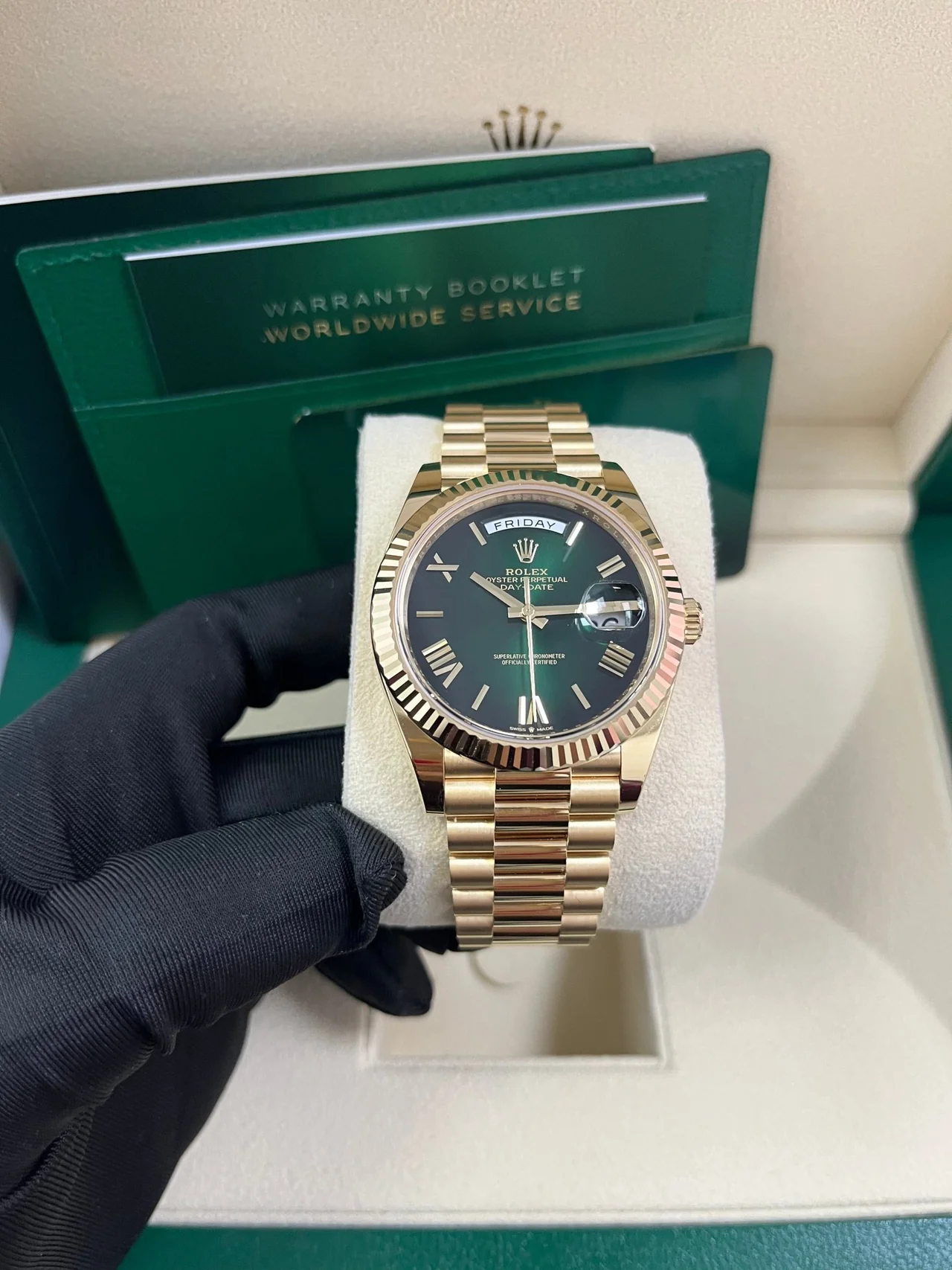 Rolex Day Date 40 Yellow Gold Green Ombre Dial M228238 00691