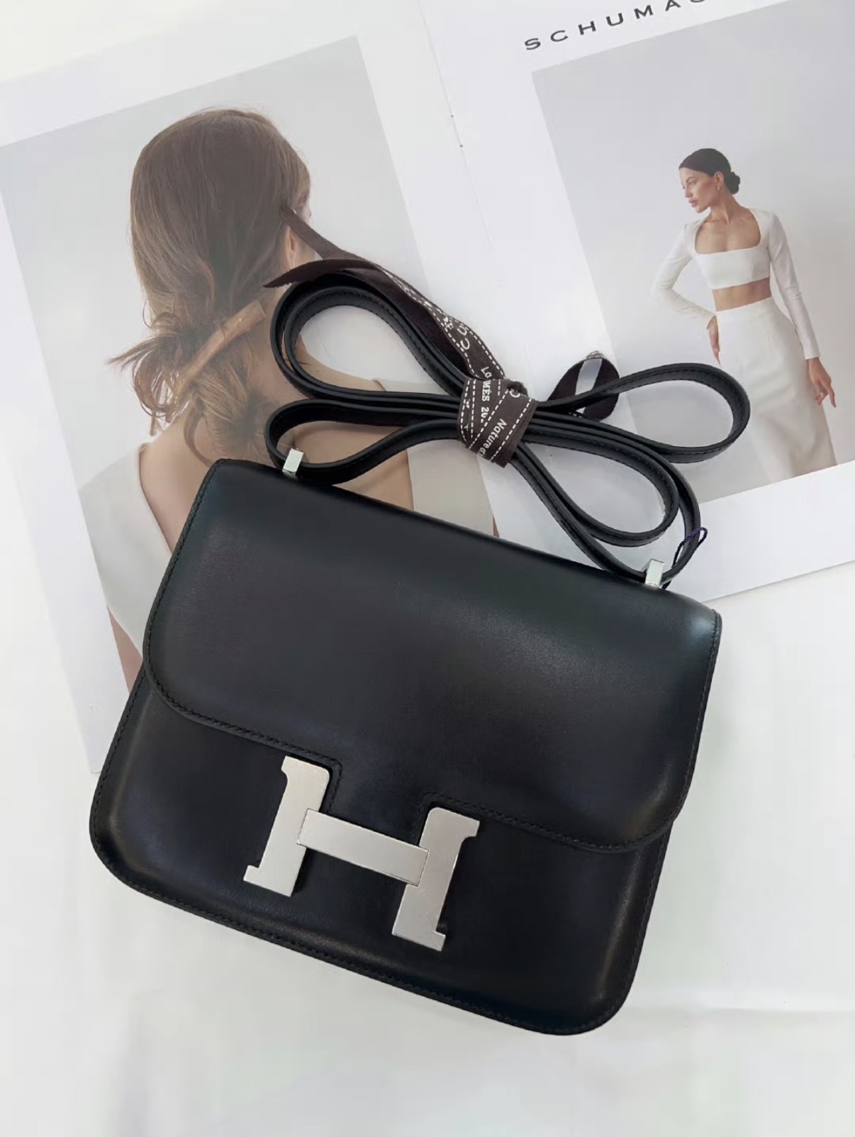 Constance Black Silver Buckle BOX Leather Custom - Artisantouchss
