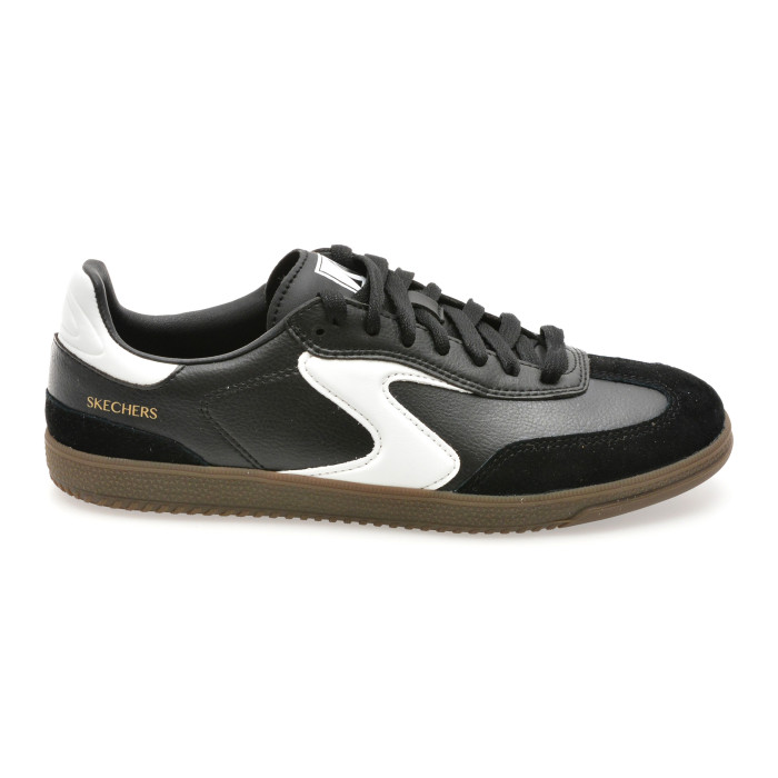 Pantofi sport SKECHERS alb-negru, HOTSHOT, din piele naturala
