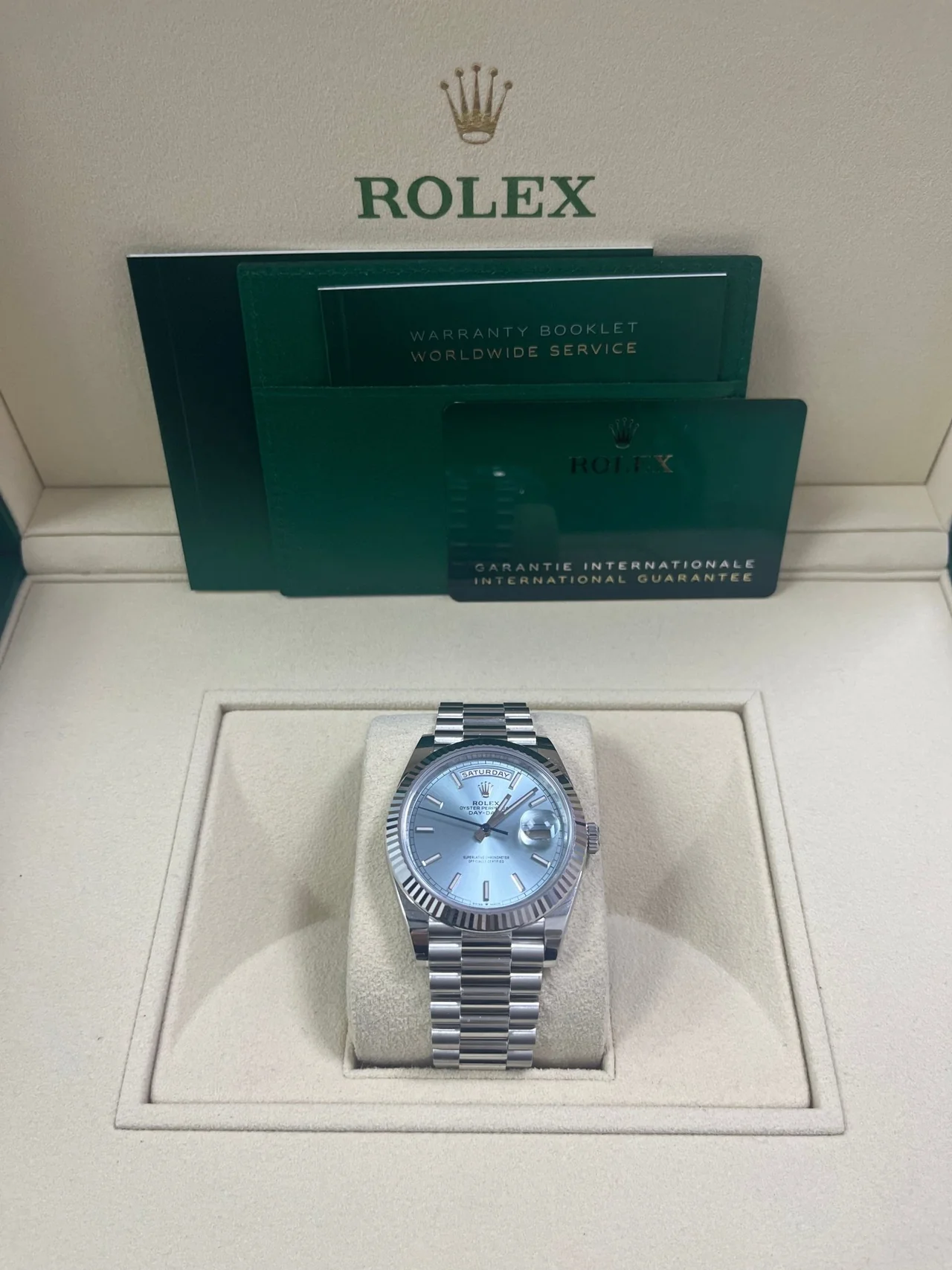 Rolex Day-Date 40 Ice Blue Dial m228236 0018 Men's Watch