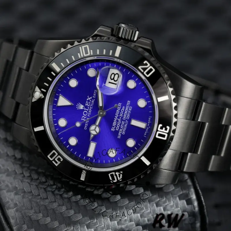 Rolex Submariner Date 116610LN Blue Dial Black PVD/DLC Stainless Steel 40MM Mens Replica Watch