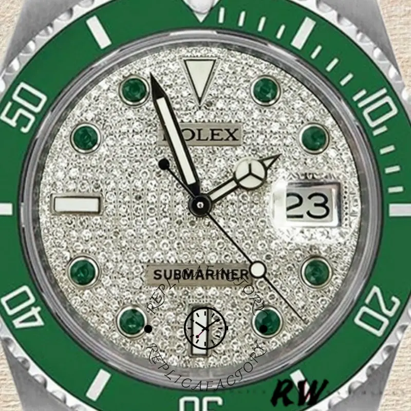 Rolex Submariner 116610 Diamond Paved Dial Automatic 40mm Mens Replica Watch