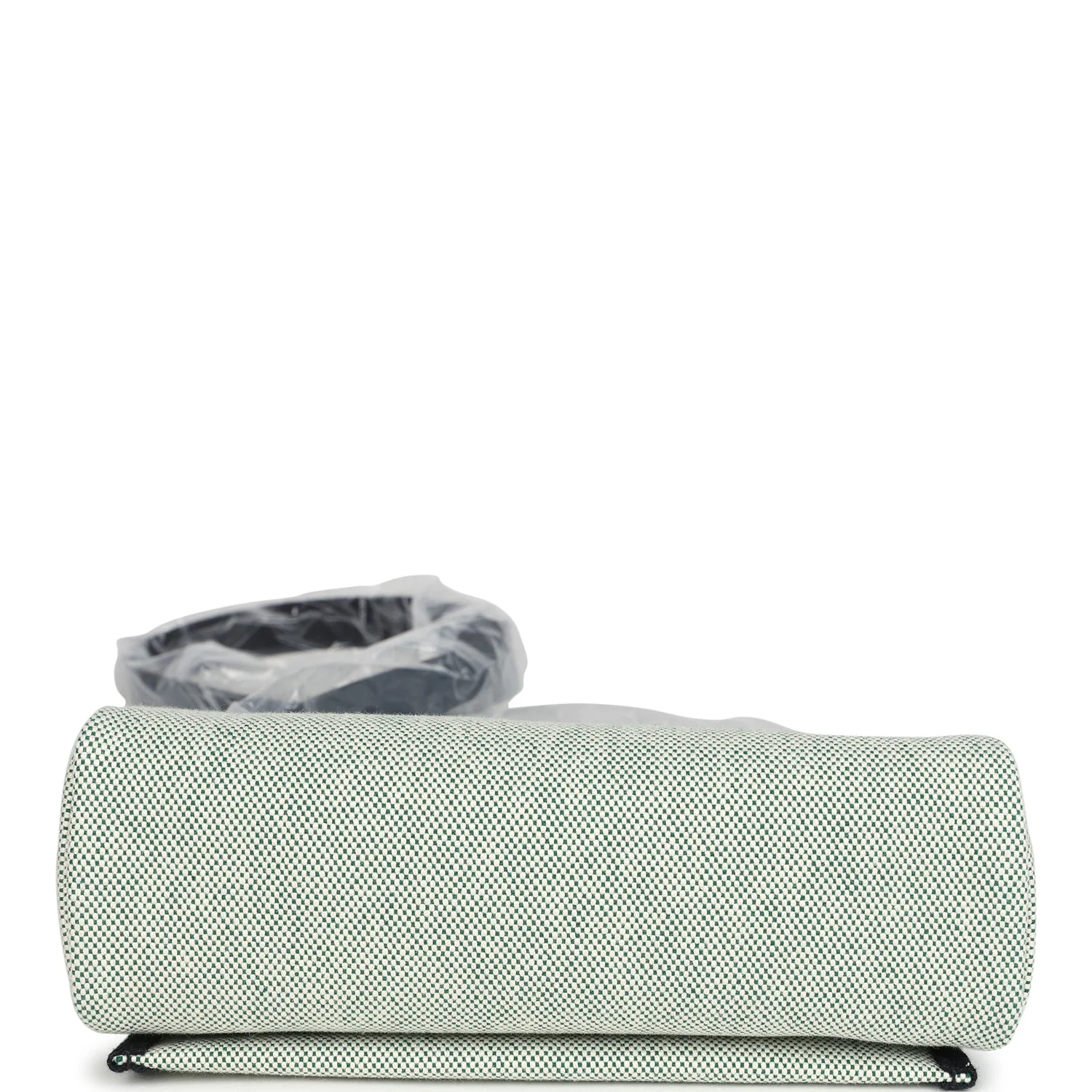 Hermes Herbag Zip 20 Mini Ecru and Vert Moyen Toile H Canvas and Black Vache Hunter Gold Hardware