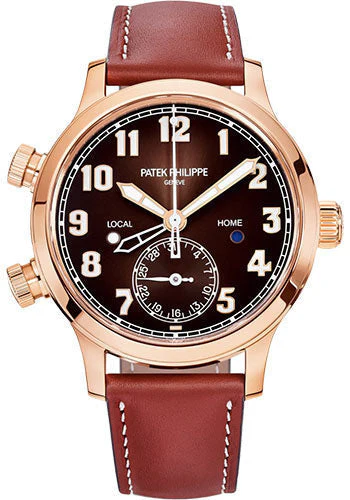 Patek Philippe,Calatrava Pilot Complications Calatrava Pilot Travel Time - 37.5mm - Rose Gold - Brown Sunburst Dial - 7234R-001