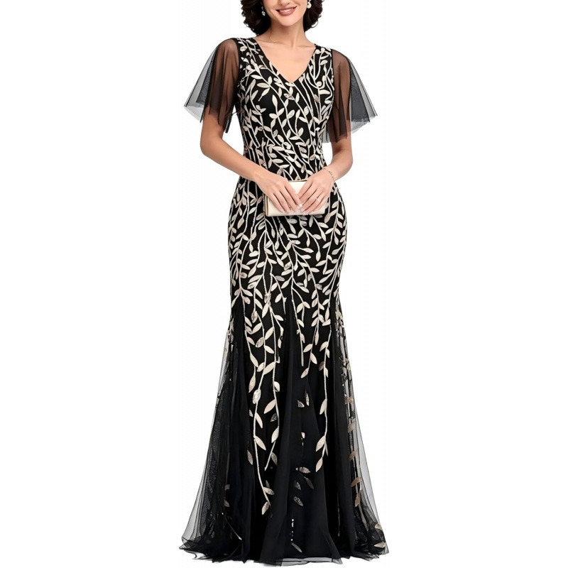 Women's Formal Evening Gowns Long Sparkly Sequin