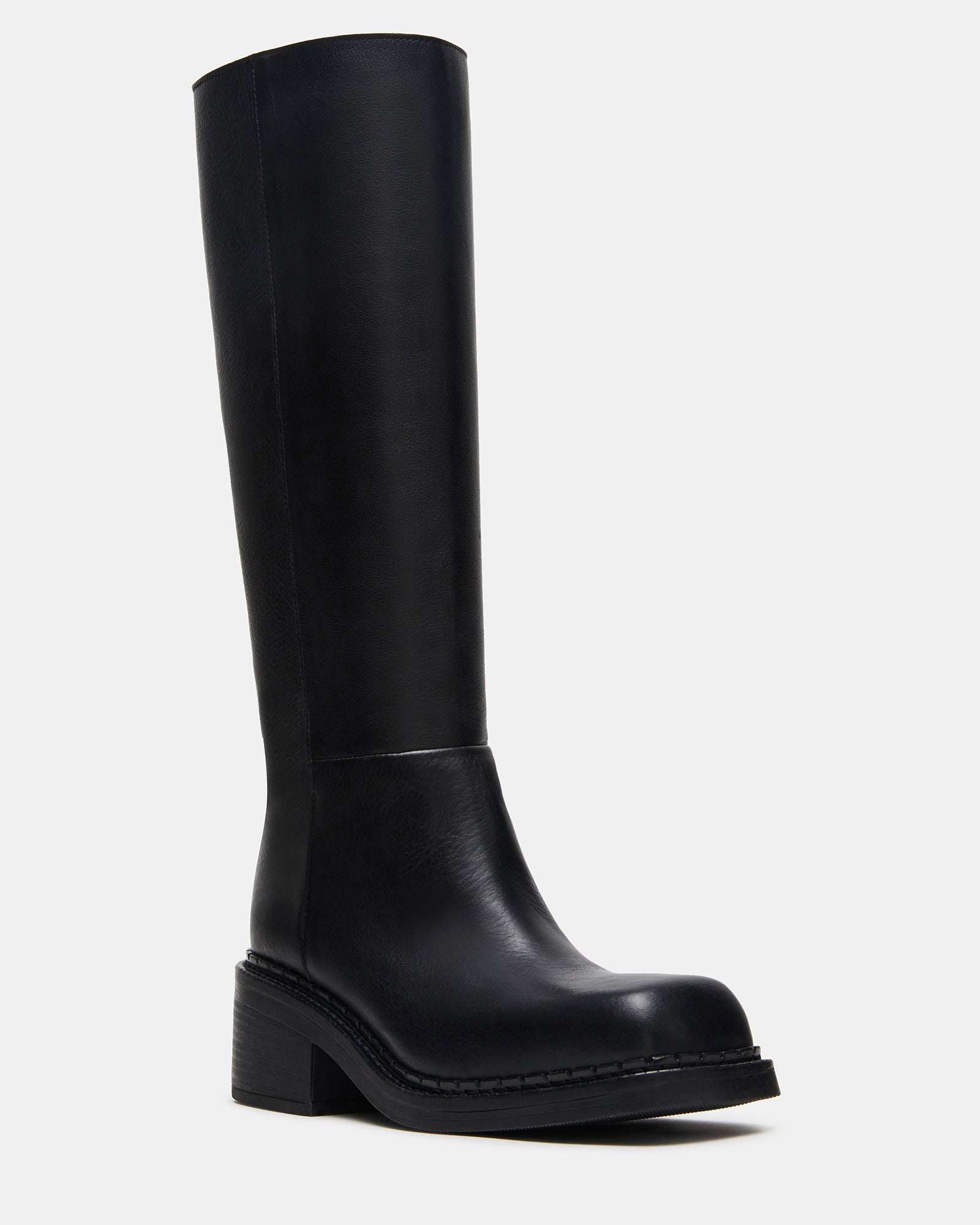 Davos Black Leather