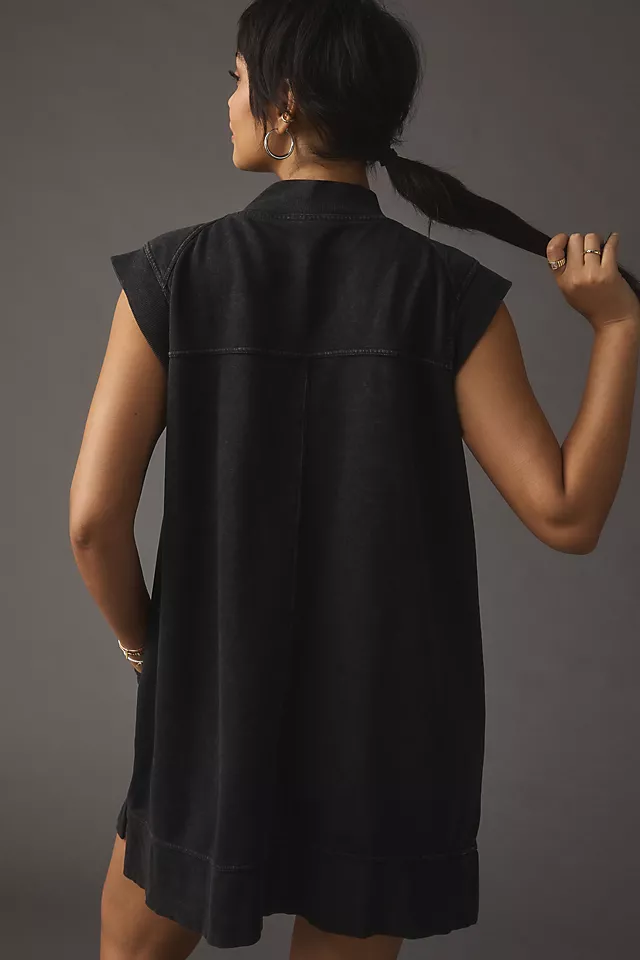 Meru Zip-Front Mini Dress BLACK