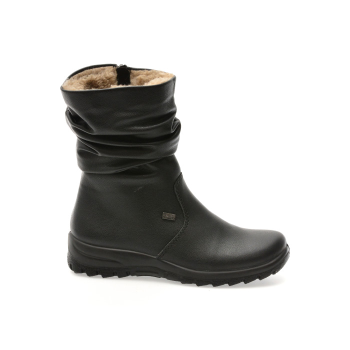 Ghete RIEKER negre, Z7171, din piele ecologica