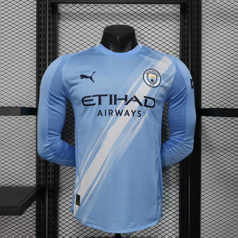 Manchester City Player Home Jersey 2025/26 Long Sleeve