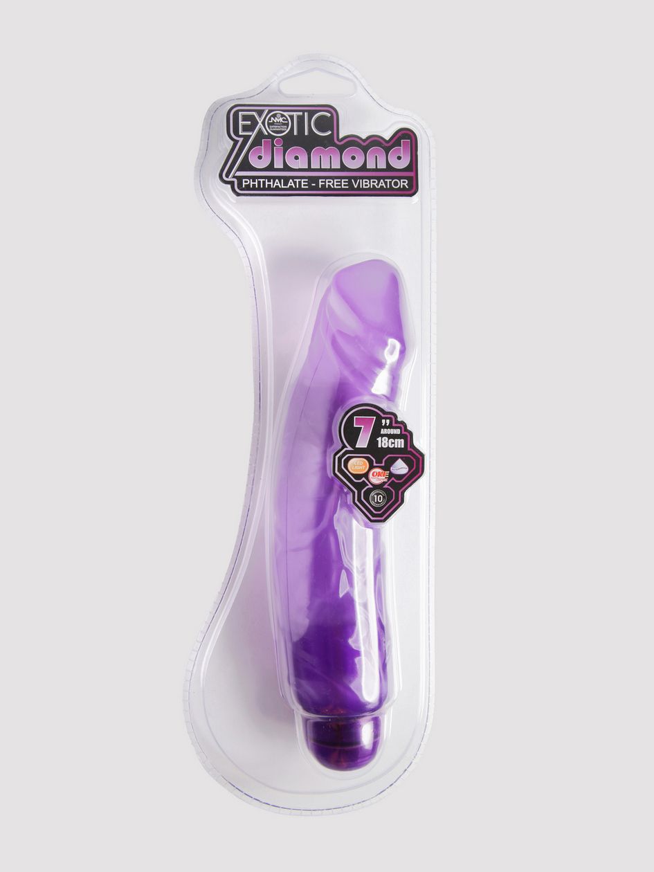 Exotic Diamond 10 Function Extra Girthy Realistic Dildo Vibrator 9 Inch