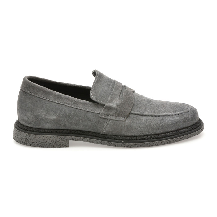 Mocasini eleganti BITE THE BULLET gri, 6952, din piele intoarsa