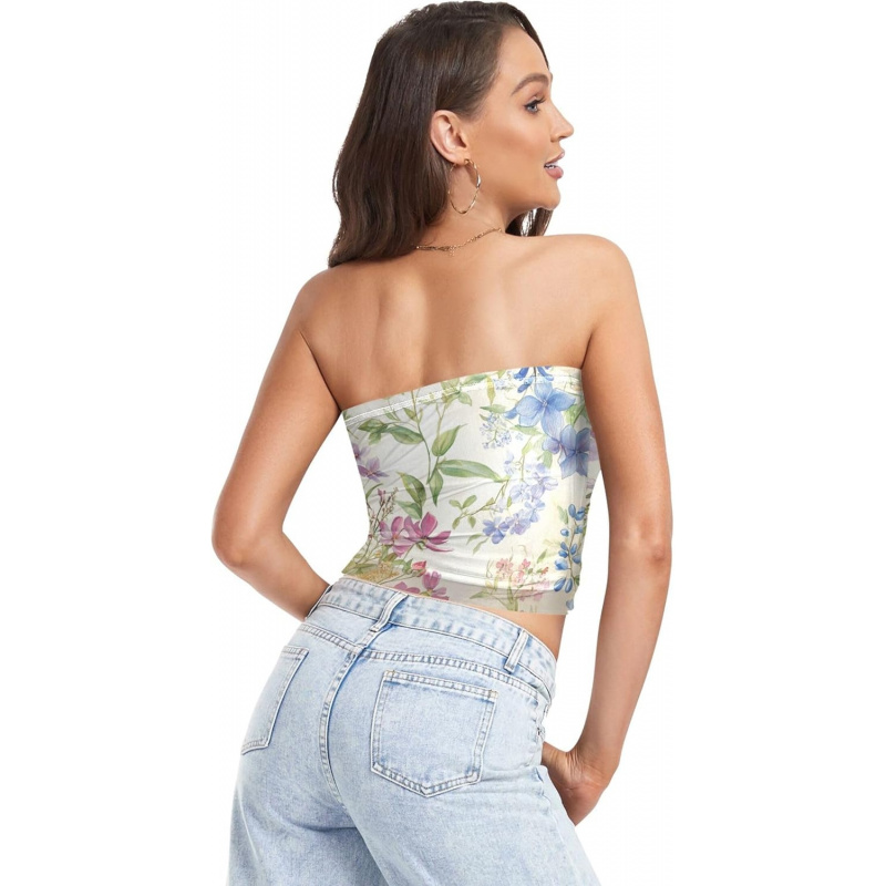 AURETOP Beauty Flowers Womens Tube Top Soft