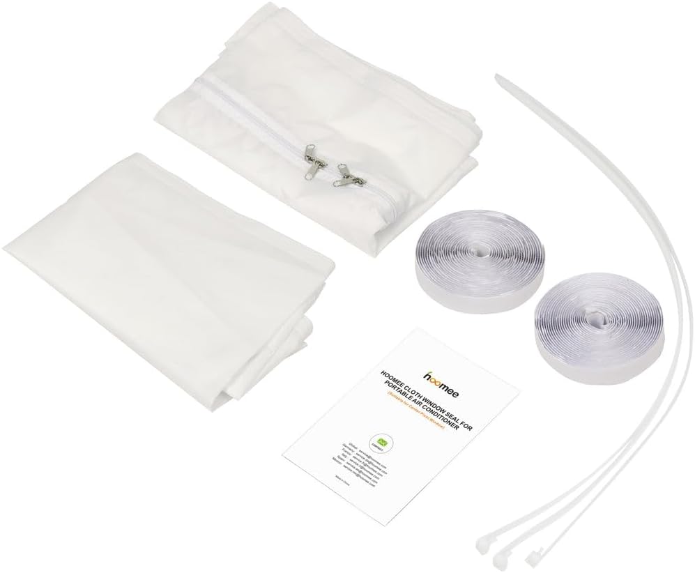 HOOMEE Fensterabdichtung für Mobile Klimageräte Dachfenster, Hot Air Stop zum Anbringen an Schwingfenster, Fensterabdichtung Klimaanlage für max. 300cm Fensterumfang, Fensterkitt Set 2x150cm