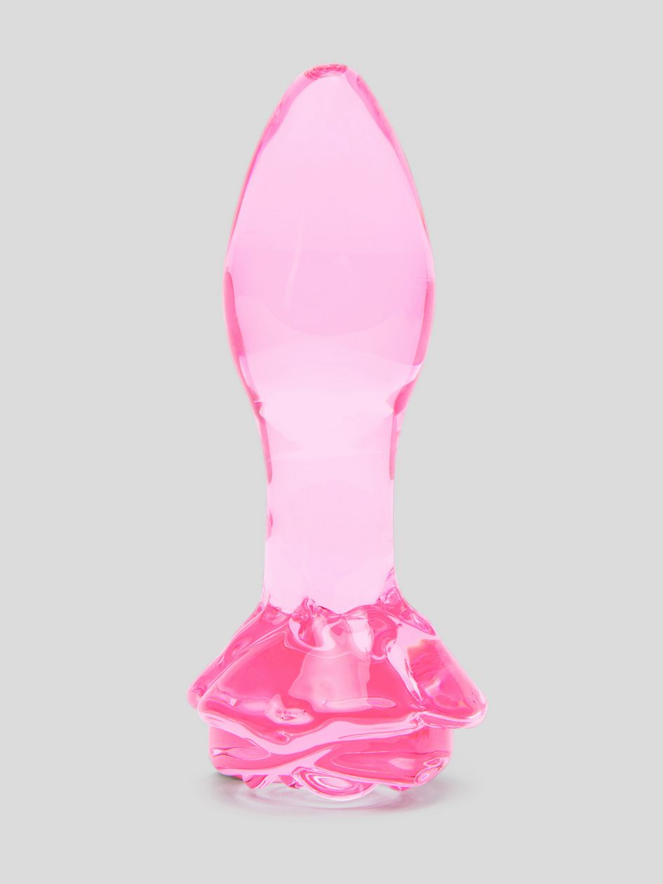 Lovehoney Full Bloom Large Rose Glass Butt Plug 4 Inch
