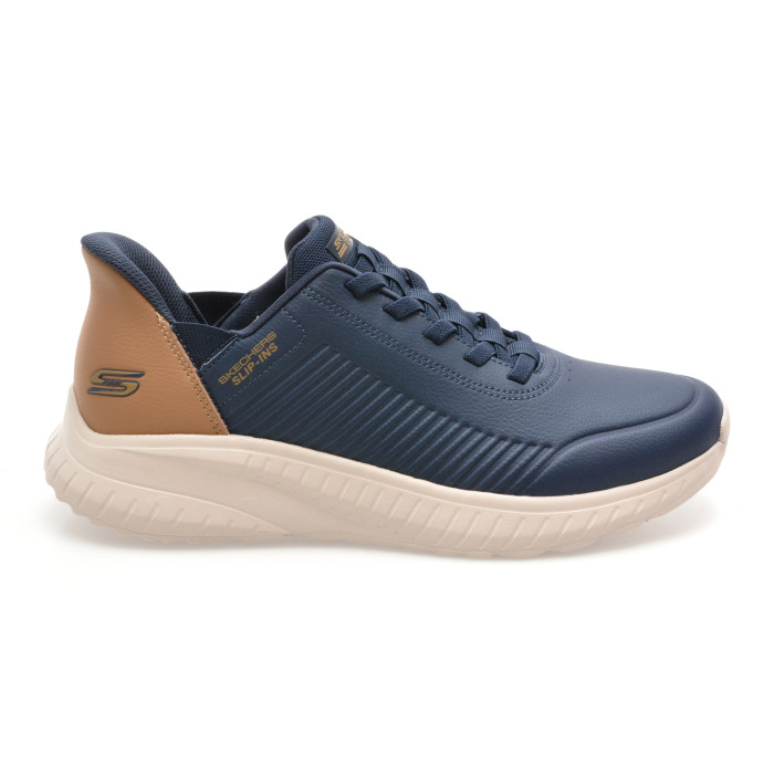Pantofi sport SKECHERS bleumarin, BOBS SQUAD CHAOS, din piele ecologica