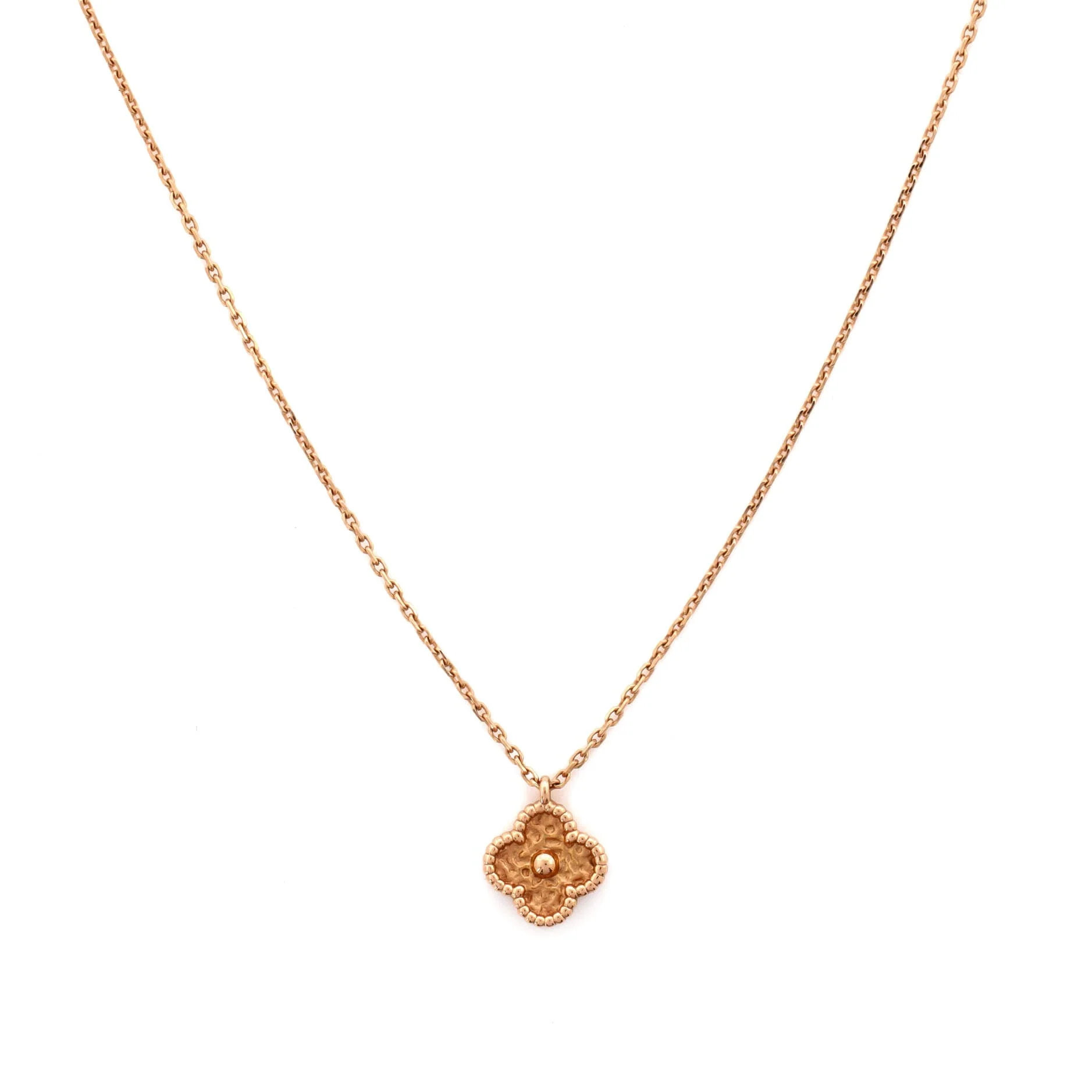 Sweet Alhambra Pendant Necklace 18K Rose Gold