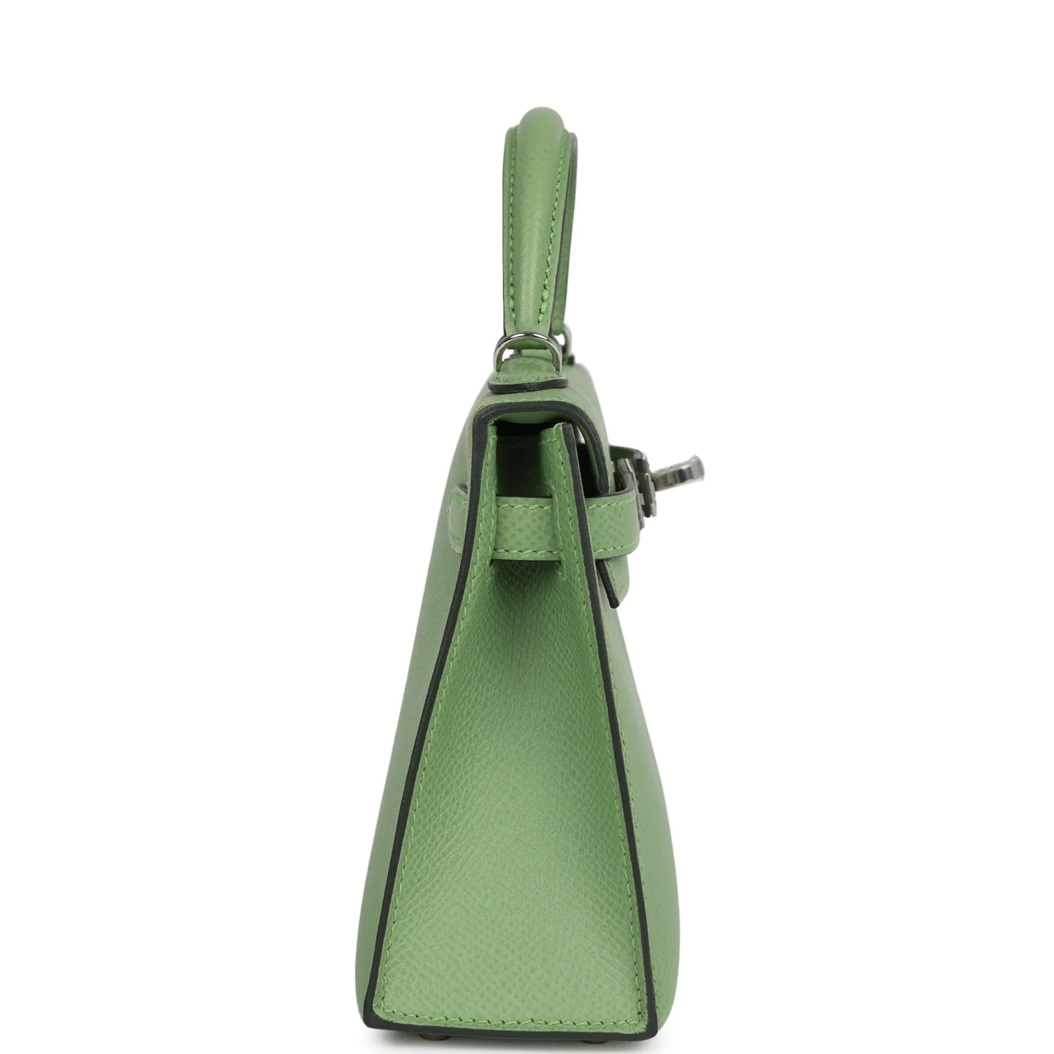 Hermes Kelly Sellier 20 Vert Criquet Epsom Palladium Hardware