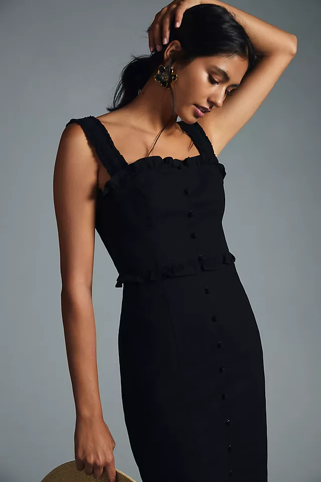Slim Square-Neck Dress BLACK