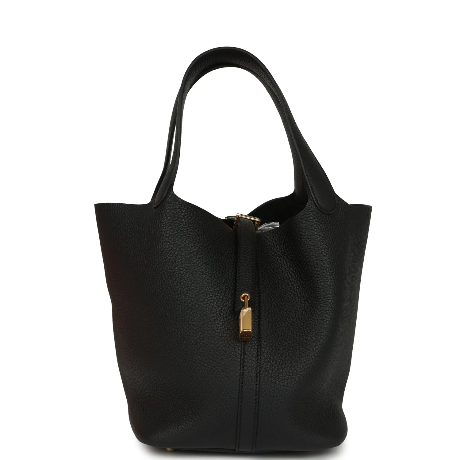 Hermes Picotin Lock 22 Black Clemence Gold Hardware